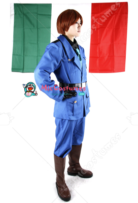 ピンク・ブルー コススター Axis Powers ヘタリア イタリア 軍服風 コスプレ衣装 【男女XS〜XXXLサイズ 完全オーダメイドも対応可能】 