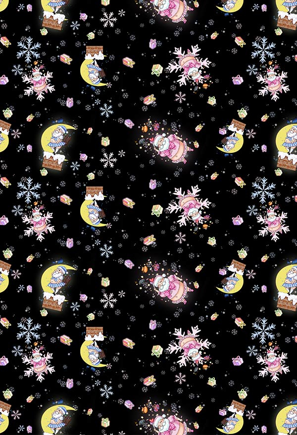 クリスマス女性大人漫画JKサンタクロースと月の夜のパターンプリントハイウエストヨガレギンスワークアウトランニングパンツスポーツウェア