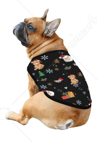 ペットTシャツクリスマスベアサンタパターンプリント猫犬子犬ベストアパレルノースリーブペットコスチューム