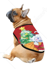 ペットTシャツクリスマスツリースノーマンパターンプリント猫犬子犬ベストアパレルノースリーブペットコスチューム