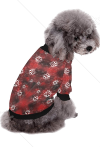 ペットスウェットシャツクリスマスタイダイスノーフレークパターンプリント猫犬子犬服アパレルコスチューム衣装