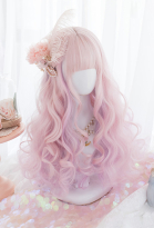 ハロウィン ユニコーン女王様 コスプレ ピンク 色混合 長い 巻き髪 ロリータ 原宿 ウィッグ かつら