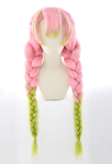 New KNY Mitsuri Green Pink Gradient Color Cosplay Wig